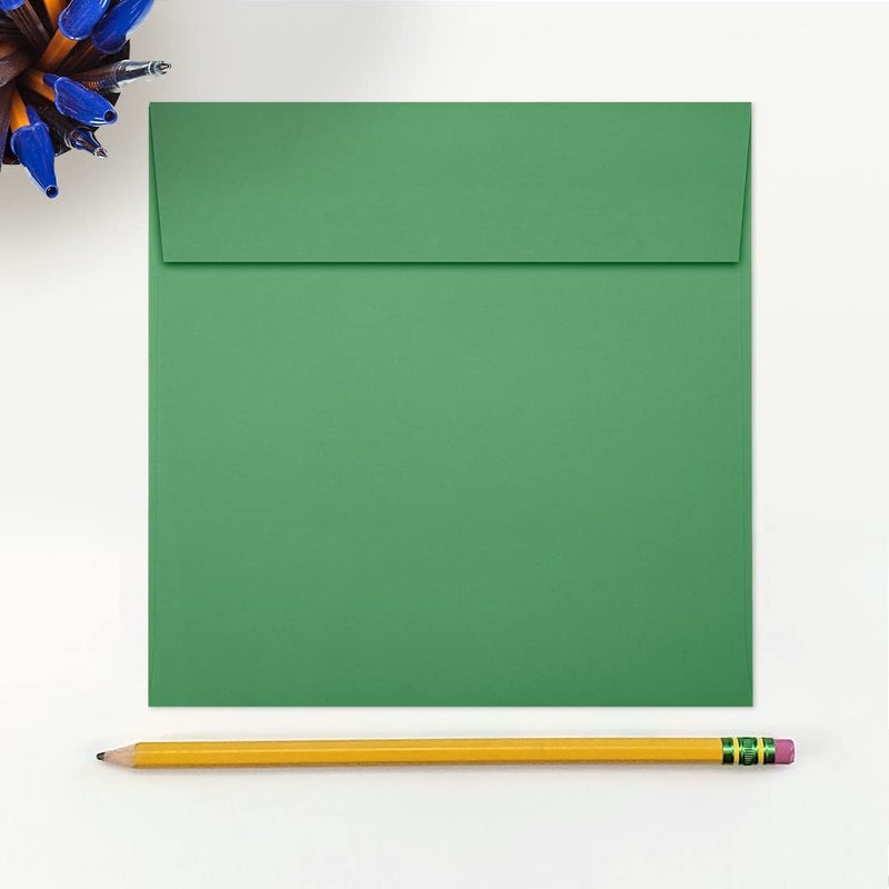 Envelopes.com 6 x 6 Square Envelopes w/Peel & Press - Holiday Green (50 Qty.) | Perfect For Thank You Notes, RSVPs, Greeting Cards, Weddings or any Announcement | 80lb Text Paper | 8525-12-50 - Image 4